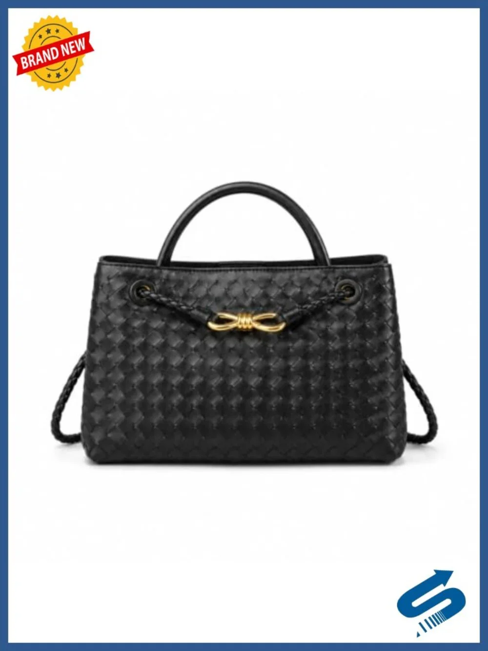 Handwoven Faux Leather Crossbody Bag for Women Lightweight Adjustable Shoulder